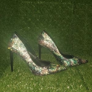 Steve Madden Stiletto Heel sz 9 Army Fatigue Print Multi Color Rhinestones